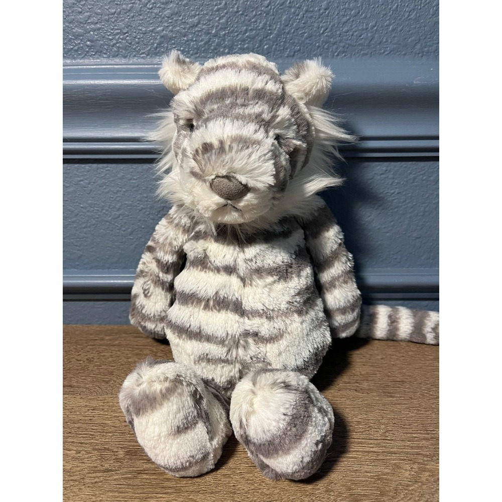 Jellycat Sasha White Gray Striped‎ tiger Plush Toy